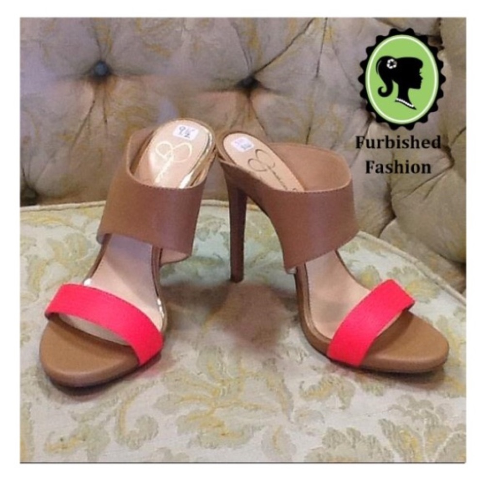 Bright coral pink Jessica Simpson Heels
